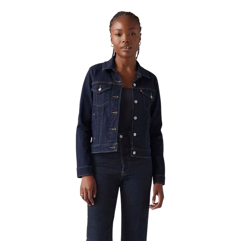 JAQUETA FEM TRUCKER JEANS ESCURO
