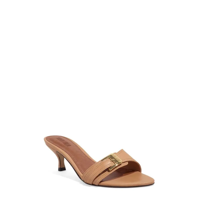 SANDALIA MULE FIVELA COURO