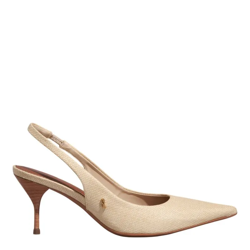 SCARPIN SLINGBACK COURO PALHA - Imagem 2