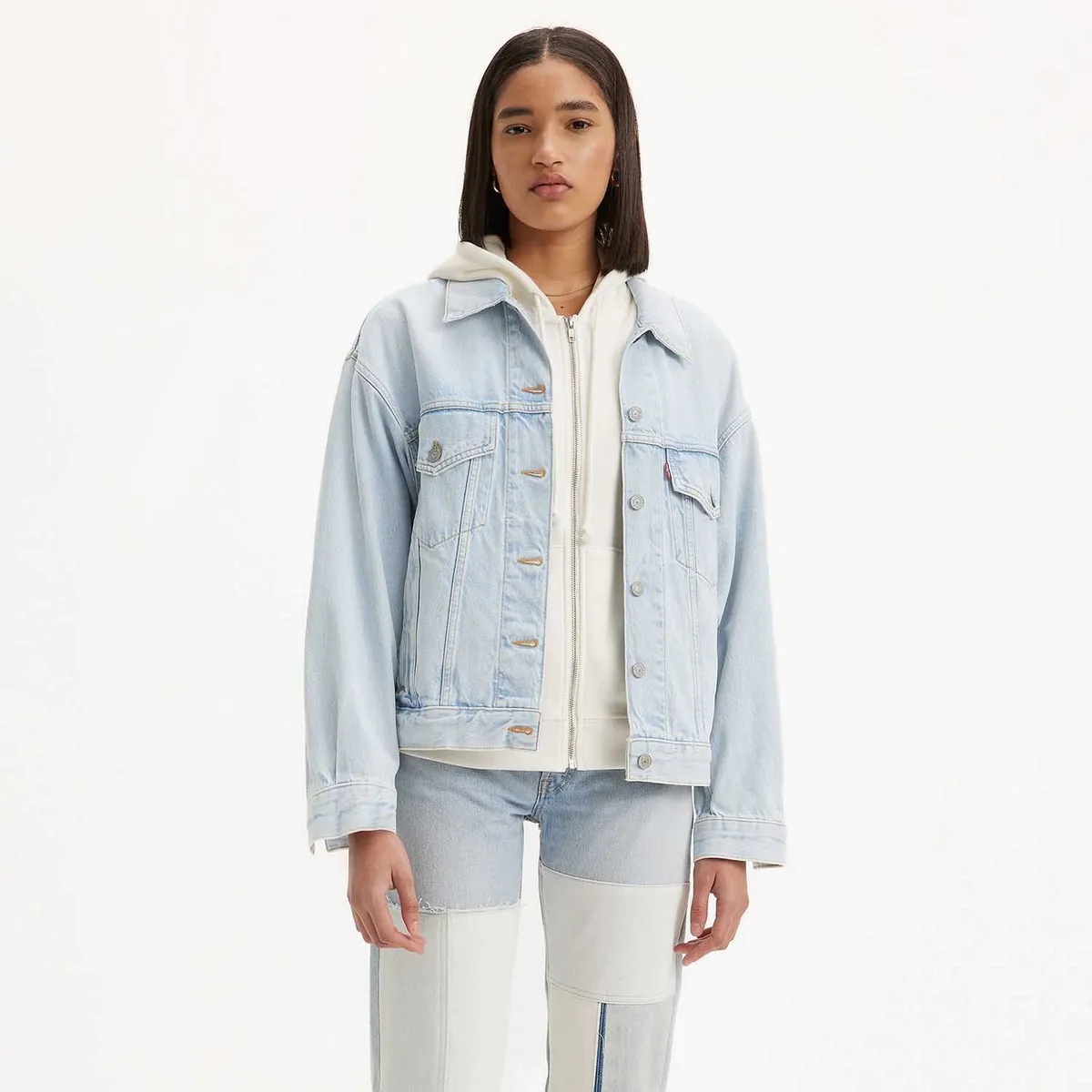 JAQUETA FEM TRUCKER 90s JEANS CLARO