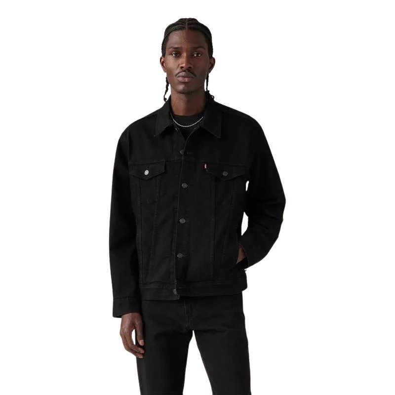 JAQUETA MASC TRUCKER JEANS PRETO