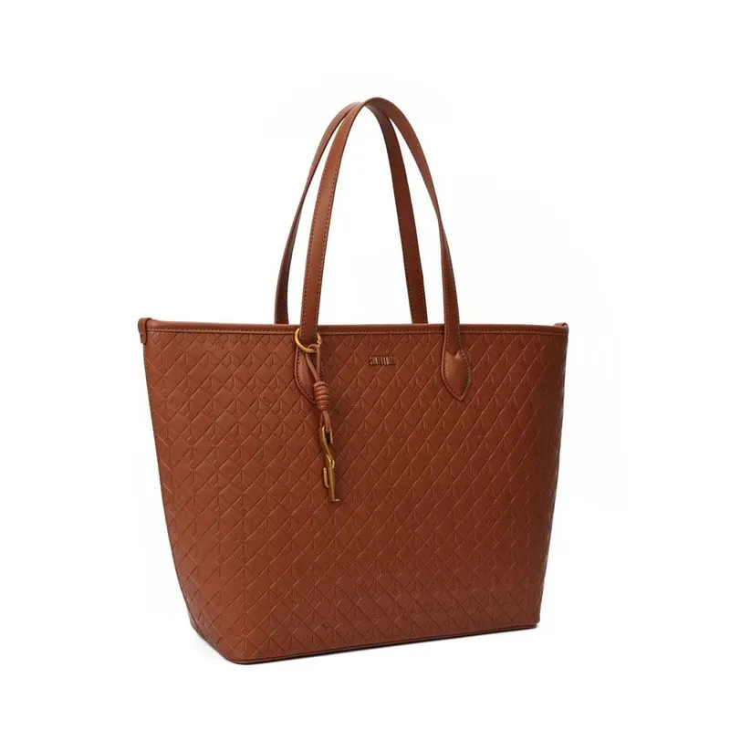 BOLSA COURO SHOPPER CUBOS