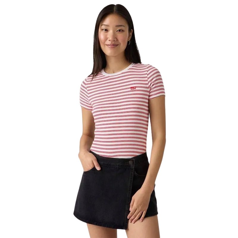 CAMISETA FEM CANELADA LISTRADA