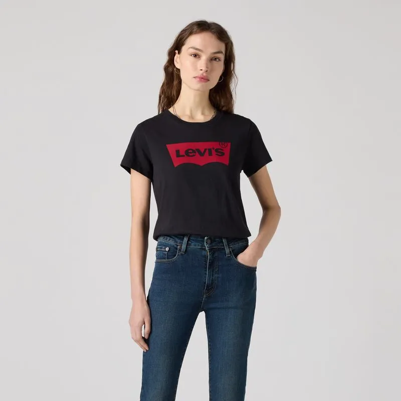 CAMISETA FEM LETREIRO VERMELHO